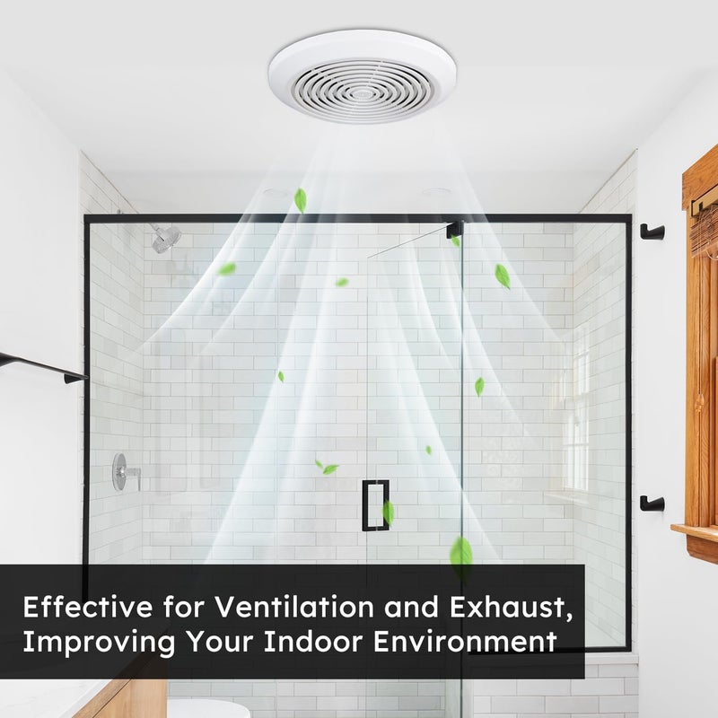Holdly V2262-50 7 Inch Bathroom Exhaust Fan, 50 CFM, 1.0 Sones, 7" Ceiling Exhaust Fan, for 8 Inch Diameter Rough-in Opening, Ideal Ventilation for Bathroom, Laundry Room, Mobile Home, Kitchen & Garage - Image 5